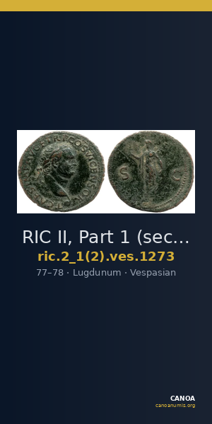 RIC II, Part 1 (second edition) Vespasian 1273 — CANOA