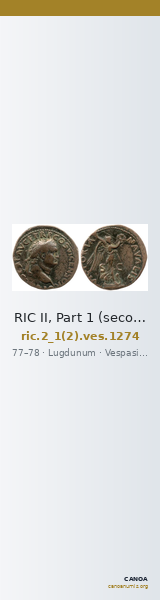 RIC II, Part 1 (second edition) Vespasian 1274 — CANOA