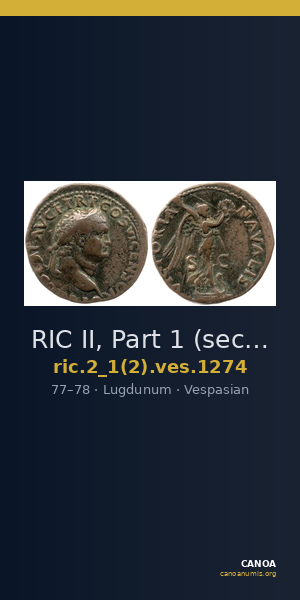 RIC II, Part 1 (second edition) Vespasian 1274 — CANOA
