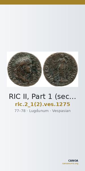 RIC II, Part 1 (second edition) Vespasian 1275 — CANOA