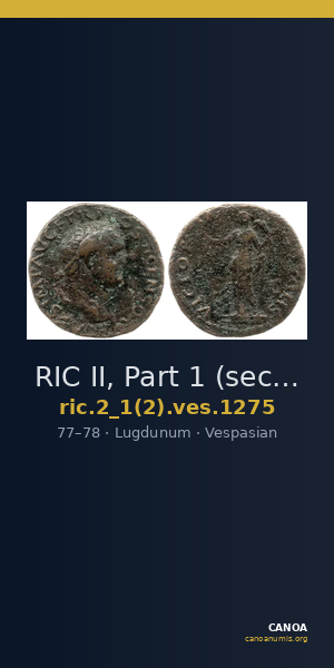 RIC II, Part 1 (second edition) Vespasian 1275 — CANOA