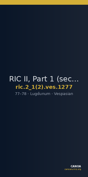 RIC II, Part 1 (second edition) Vespasian 1277 — CANOA