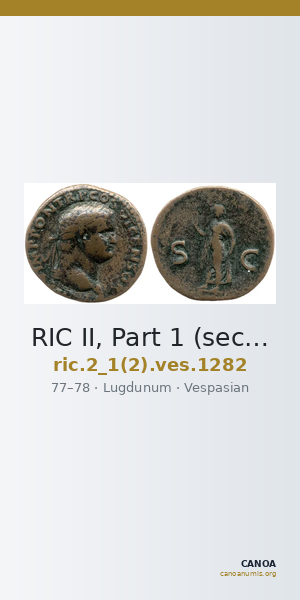RIC II, Part 1 (second edition) Vespasian 1282 — CANOA