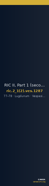 RIC II, Part 1 (second edition) Vespasian 1287 — CANOA