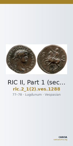 RIC II, Part 1 (second edition) Vespasian 1288 — CANOA