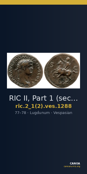 RIC II, Part 1 (second edition) Vespasian 1288 — CANOA