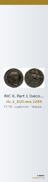 RIC II, Part 1 (second edition) Vespasian 1289 — CANOA