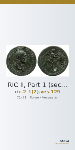 RIC II, Part 1 (second edition) Vespasian 129 — CANOA