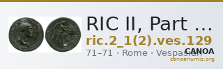 RIC II, Part 1 (second edition) Vespasian 129 — CANOA