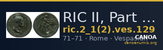 RIC II, Part 1 (second edition) Vespasian 129 — CANOA