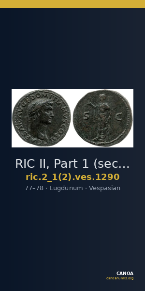 RIC II, Part 1 (second edition) Vespasian 1290 — CANOA