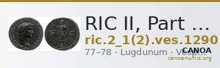 RIC II, Part 1 (second edition) Vespasian 1290 — CANOA