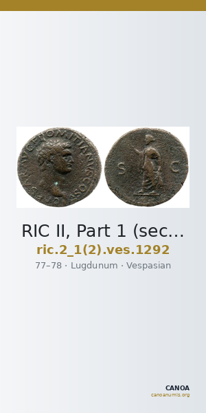 RIC II, Part 1 (second edition) Vespasian 1292 — CANOA
