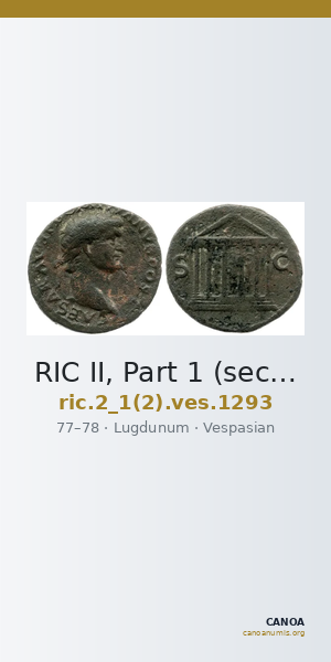 RIC II, Part 1 (second edition) Vespasian 1293 — CANOA