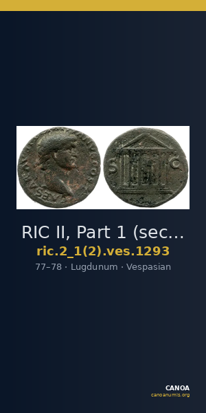 RIC II, Part 1 (second edition) Vespasian 1293 — CANOA