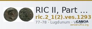 RIC II, Part 1 (second edition) Vespasian 1293 — CANOA