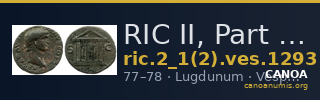 RIC II, Part 1 (second edition) Vespasian 1293 — CANOA