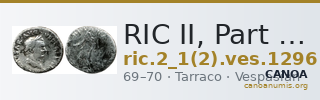 RIC II, Part 1 (second edition) Vespasian 1296 — CANOA