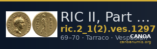 RIC II, Part 1 (second edition) Vespasian 1297 — CANOA
