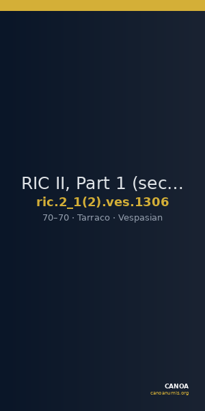 RIC II, Part 1 (second edition) Vespasian 1306 — CANOA