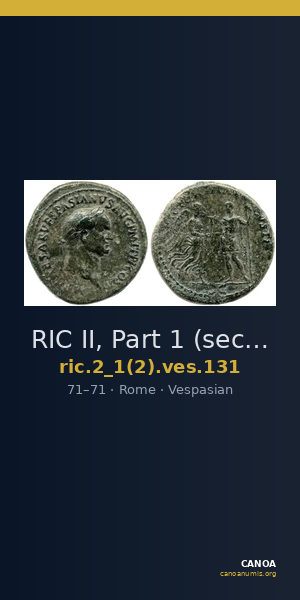 RIC II, Part 1 (second edition) Vespasian 131 — CANOA
