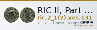RIC II, Part 1 (second edition) Vespasian 131 — CANOA