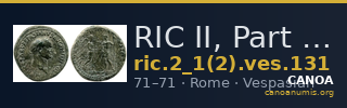 RIC II, Part 1 (second edition) Vespasian 131 — CANOA