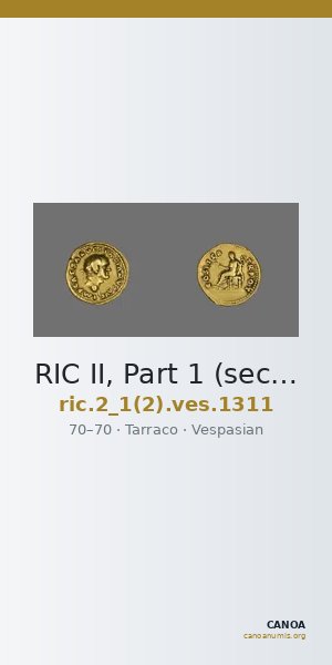 RIC II, Part 1 (second edition) Vespasian 1311 — CANOA