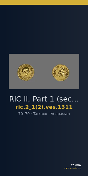 RIC II, Part 1 (second edition) Vespasian 1311 — CANOA