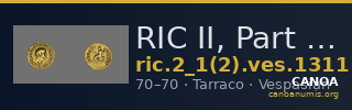 RIC II, Part 1 (second edition) Vespasian 1311 — CANOA