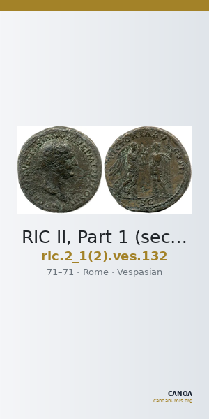 RIC II, Part 1 (second edition) Vespasian 132 — CANOA