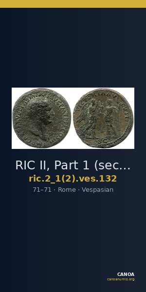 RIC II, Part 1 (second edition) Vespasian 132 — CANOA