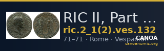 RIC II, Part 1 (second edition) Vespasian 132 — CANOA