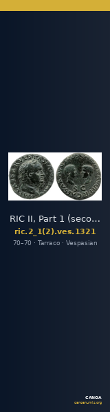 RIC II, Part 1 (second edition) Vespasian 1321 — CANOA