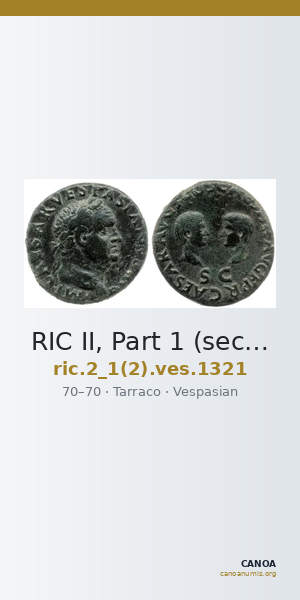 RIC II, Part 1 (second edition) Vespasian 1321 — CANOA