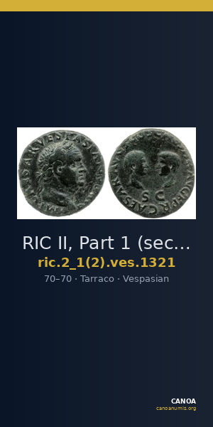 RIC II, Part 1 (second edition) Vespasian 1321 — CANOA