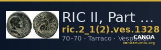 RIC II, Part 1 (second edition) Vespasian 1328 — CANOA
