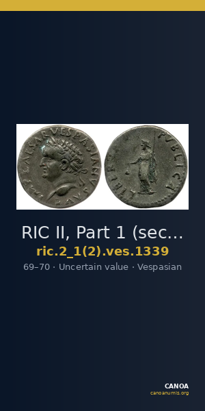 RIC II, Part 1 (second edition) Vespasian 1339 — CANOA