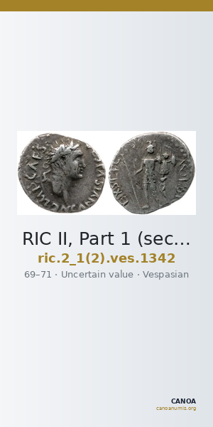 RIC II, Part 1 (second edition) Vespasian 1342 — CANOA