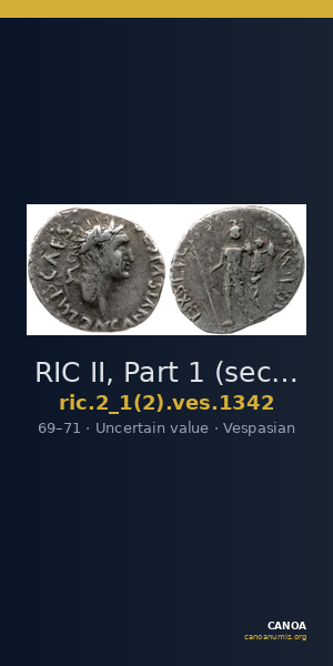 RIC II, Part 1 (second edition) Vespasian 1342 — CANOA