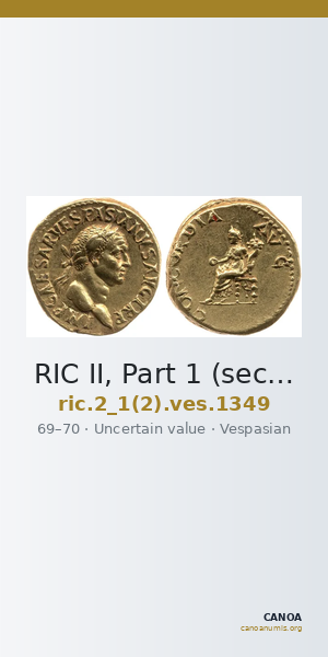 RIC II, Part 1 (second edition) Vespasian 1349 — CANOA