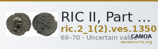 RIC II, Part 1 (second edition) Vespasian 1350 — CANOA