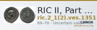 RIC II, Part 1 (second edition) Vespasian 1351 — CANOA