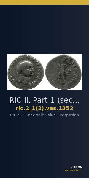 RIC II, Part 1 (second edition) Vespasian 1352 — CANOA