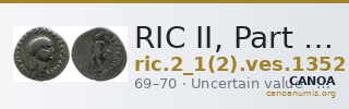 RIC II, Part 1 (second edition) Vespasian 1352 — CANOA