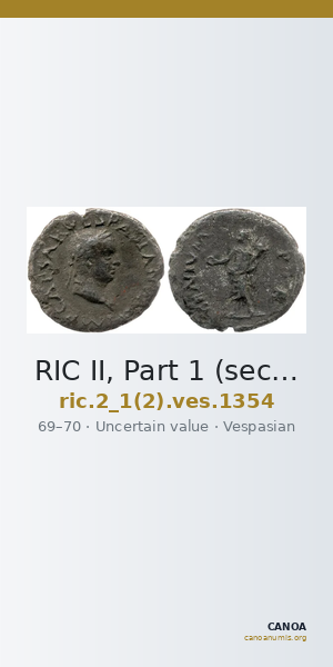 RIC II, Part 1 (second edition) Vespasian 1354 — CANOA
