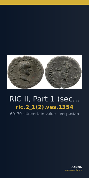 RIC II, Part 1 (second edition) Vespasian 1354 — CANOA