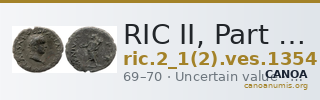 RIC II, Part 1 (second edition) Vespasian 1354 — CANOA