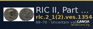 RIC II, Part 1 (second edition) Vespasian 1354 — CANOA
