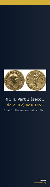 RIC II, Part 1 (second edition) Vespasian 1355 — CANOA